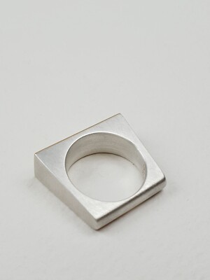 925 Sterling Silver rectangle silver ring geometric shape