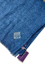 Ralph Lauren Purple Label Denim Logo Linen Scarf NWT