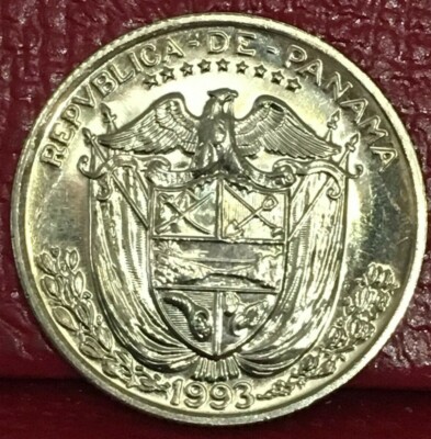 1993 REPUBLICA DE PANAMA 1/4 DE BALBOA COPPER-NICKEL CLAD COPPER