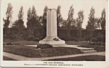 Greenford. The War Memorial, J. Lyons Sports Ground by E.H. Hughes, Sudbury Hill