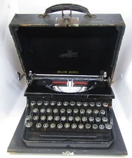1937 Bluebird German Typewriter in Original Case- For Repair/ Display Only