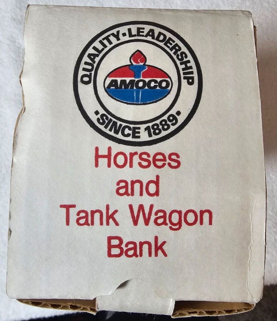 Ertl 1893 Horse Drawn Diecast Tankwagon Bank Amoco Crown Gasoline Standard Oil