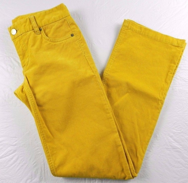 WOMANS PANTS = J CREW yellow corduroy favorite fit pants = SIZE 0