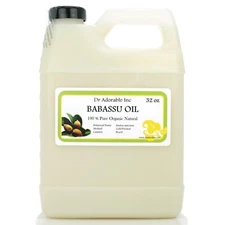 PURE ORGANIC BABASSU OIL COLD PRESSED 2 OZ 4 OZ 8 OZ-128 FL. OZ