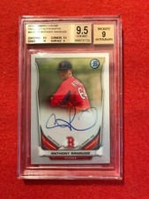  2014 Bowman Chrome Prospects Anthony Ranaudo RC AUTO BCAP-AR 9.5 GEM MINT  