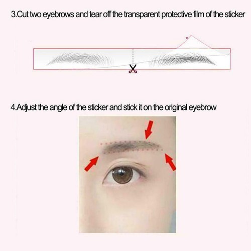 Eyebrow Stickers Makeup Waterproof Tattoo Long Lasting / Brown Black P3X4 - Picture 6 of 14