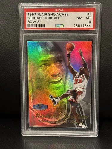 1997-98 Flair Showcase - Michael Jordan #1 Row 3 PSA 8