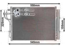 VAN WEZEL Kondensator Klimaanlage 82005445 für HYUNDAI IA BA i10 2 LPG