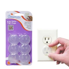 Plastic Baby Safety Outlet Plug Covers - 12 Pack - Outlet Covers Baby Proofing