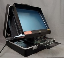 VINTAGE TRAGBARES MICROPHAX MIKROFICHE/DI-LESEGERÄT BETRACHTER - GEHÄUSESERIE.