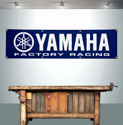 #ad #ad YAMAHA FACTORY RACING 2#x27; X 8#x27; BANNER FLAG $17.39