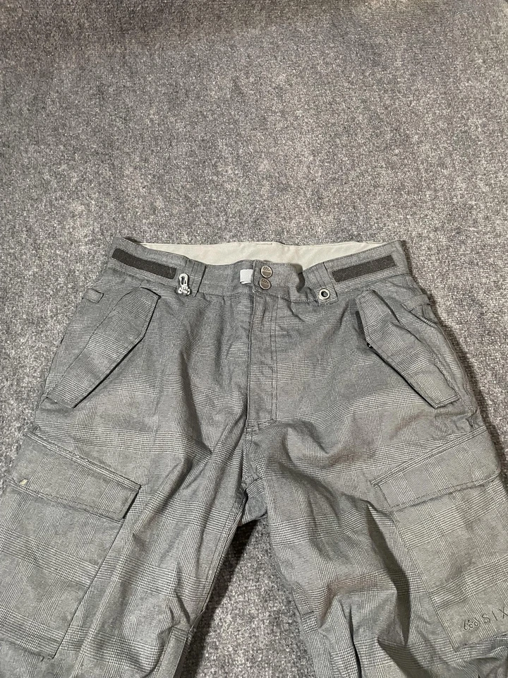 686 Pantalones de Snowboard Para Hombre Gris Medio A Cuadros infiDRY Manual 10k Impermeable Carga Foto 4 de 4