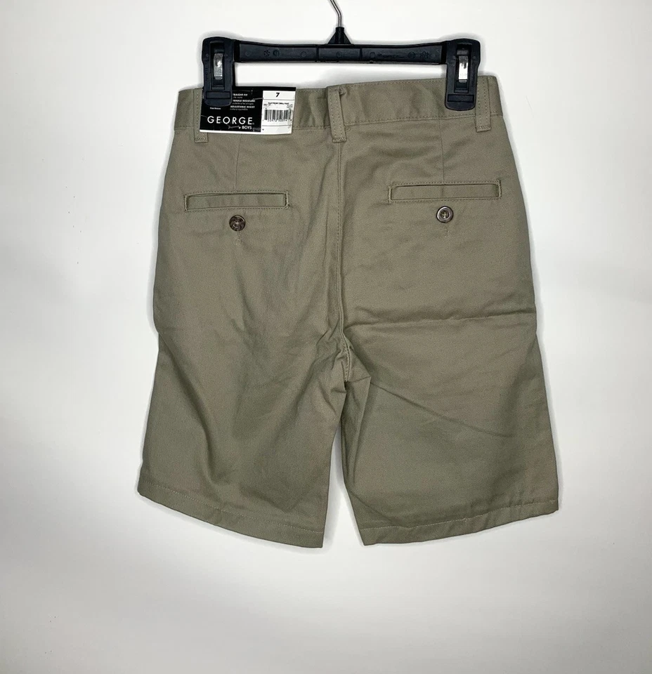 George Boys Shorts Straight Fit Tan Uniform School | Boy Size 7 - Image 2 of 3