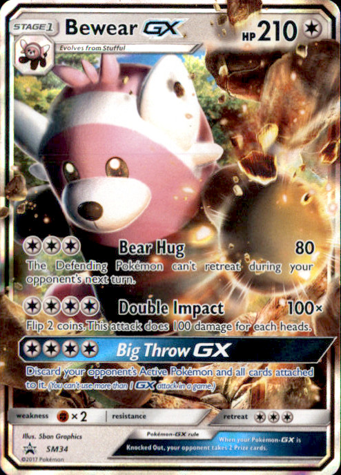 Bewear GX Holo Promo SM Promos SM34 NM 5ban Graphics 2016