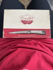 Set 6 Vintage Carvel Hall by Briddell Chrome Vanadium Handled Steak Knives USA