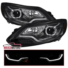 Black Projector Headlights Fits 2012-2014 Ford Focus LED Signal Lamp Left +