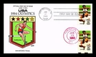 Dr Jim Stamps 28C Airmail 1984 Olympics Hurdling Collins Hand Color Dual Fdc