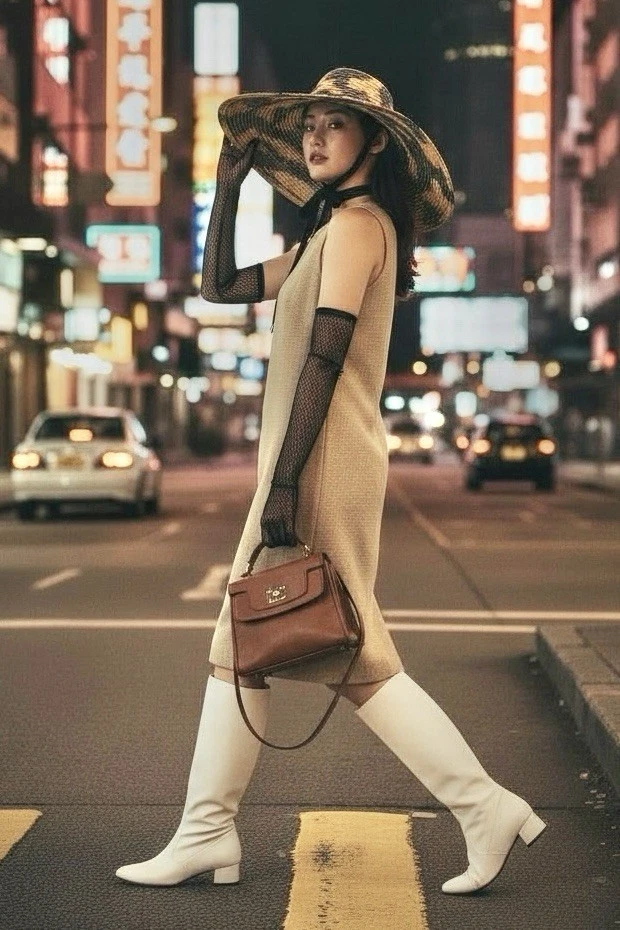 ST JOHN KNIT Mujer Talla 8 Beige Neutro Tostado Compacto Boucle Espalda Cremallera Sin Mangas Foto 2 de 4