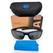 Costa Del Mar Sunglasses Whitetip Matte Black Gray Polarized Poly Lens w/case