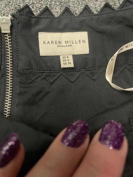 Women Karen Millen Skirt Black Cotton 36 / S / 44