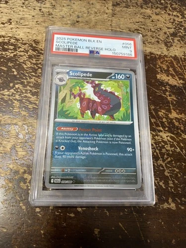 SCOLIPEDE (MASTER BALL PATTERN) 056/086 UNCOMMON BLACK BOLT POKEMON PSA MINT 9
