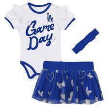 Girls Infant Outerstuff Los Angeles Dodgers Bodysuit, Headband  Skirt Set
