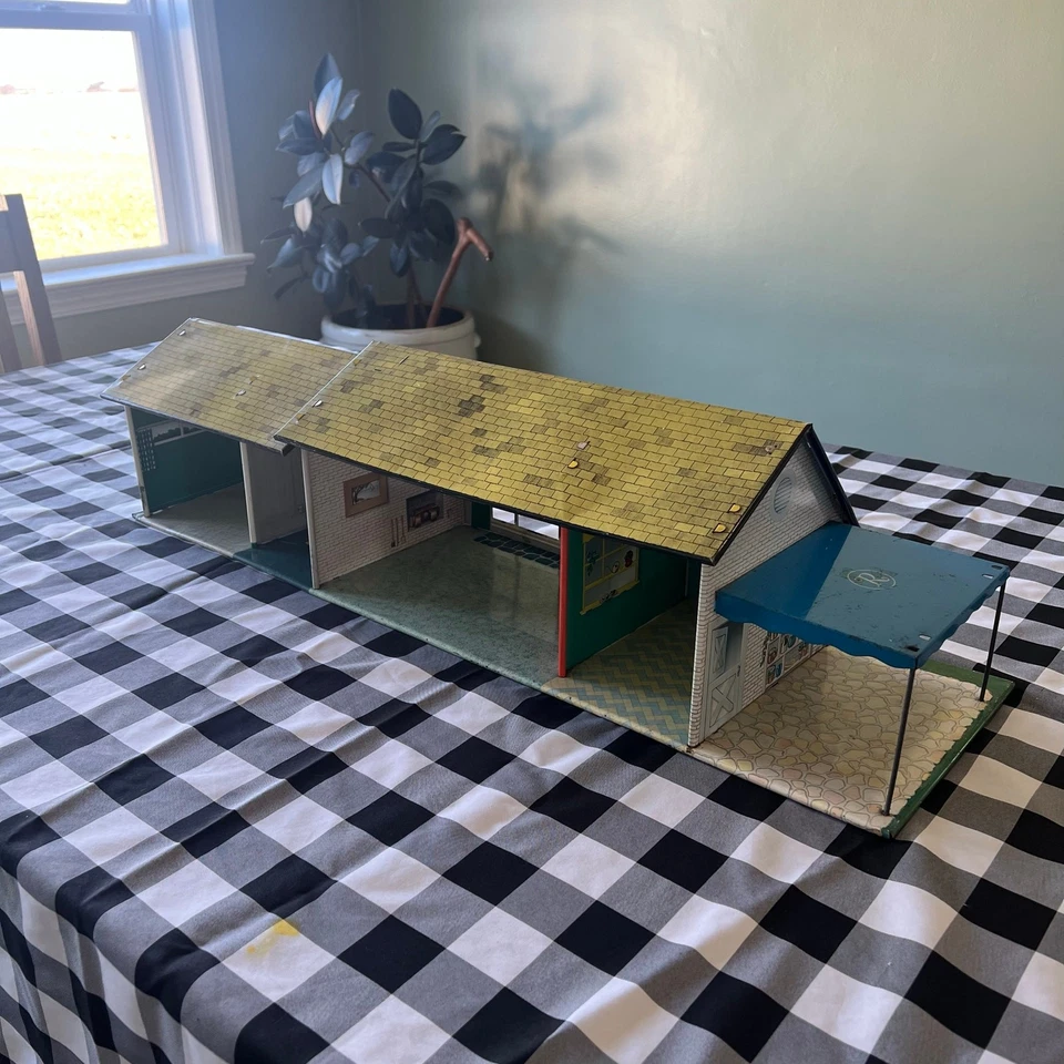 De colección MCM 50s Marx Lata Litografía Rancho Casa de Muñecas Juego Regalo de Navidad Foto 3 de 4