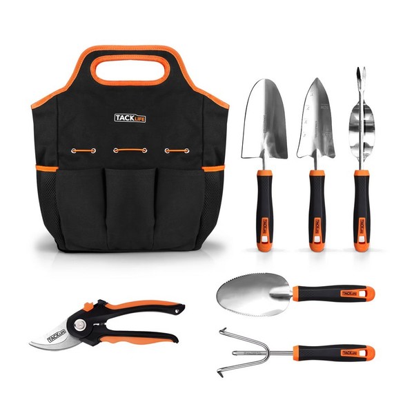 Gartenwerkzeug-Set 6-Tlg Edelstahl Rostfrei Gartenschere Kelle Schaufel + Tasche-image