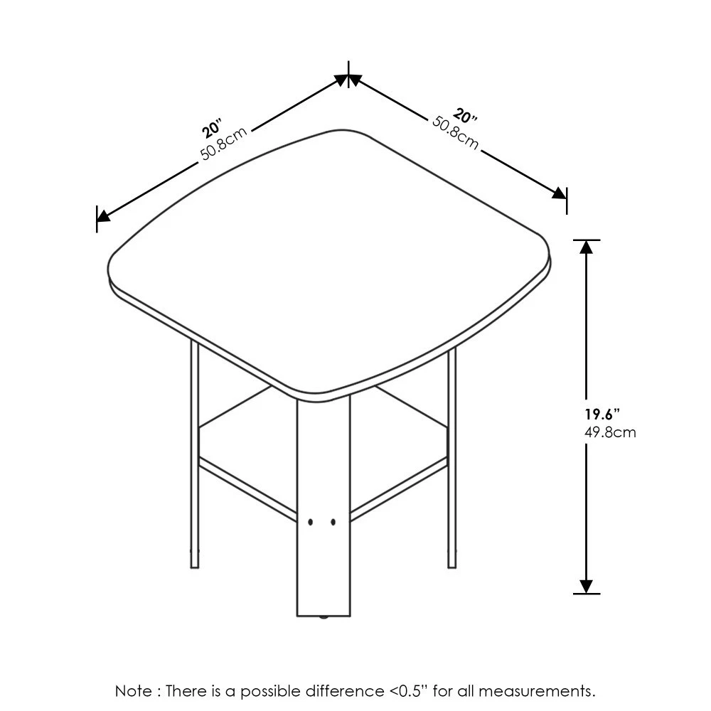 Simple Design End Side Table Amber Pine Black - thumbnail 2