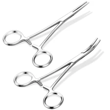 BBTO Hemostat Curved and Straight Hemostat Forceps Piercing Pliers Forceps, Stai