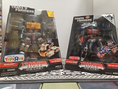 Hasbro Transformers Titanium Grimlock , Optimus Prime Action Figure