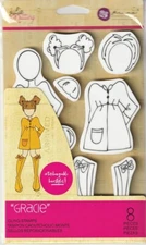Julie Nutting - Gracie Doll Cling Stamp Prima Marketing Mixed Media 913571