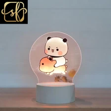 (A4-Warm Yellow Light) Bubu Dudu Led Night Light Cute Bear Panda Figures Lamp US