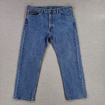 Levi's 505 Straight Leg 40x30 Blue Jeans Classic Heavy Denim Quality Work Stone