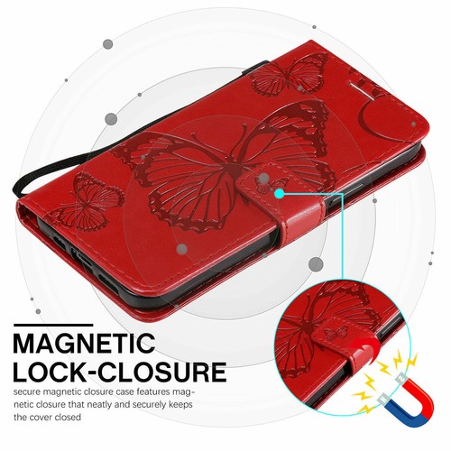 3D Leather Butterfly Wallet Phone Case For iPhone 11 12 14 Pro Max X XR 8 7 6 SE - Picture 13 of 55