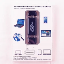 2 OTG/USB Multi-Function Card Reader/Writer PCs Mobile Smartphone New Open Box