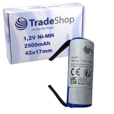 AKKU 2,5Ah 1,2V Ni-MH für Braun Oral-B Triumph 4717 4736 450 500 550 600 42x17mm