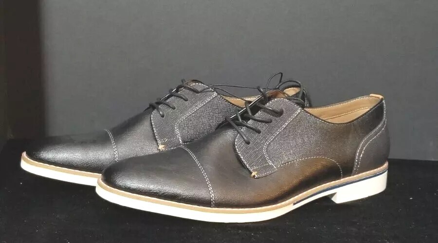 SAOLA Scarpe eleganti uomo "Parker & Sky" taglia 13 nere. Larghezza media.