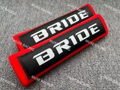 JDM BRIDE RED SEATBELT COVER COTTON COMFORT HARNESS SHOULDER SEAT BELT PAD - Bild 1 von 4