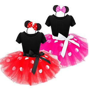 Girls Baby Minnie Princess Tulle Tutu Dresser Kids Polka Dot Party