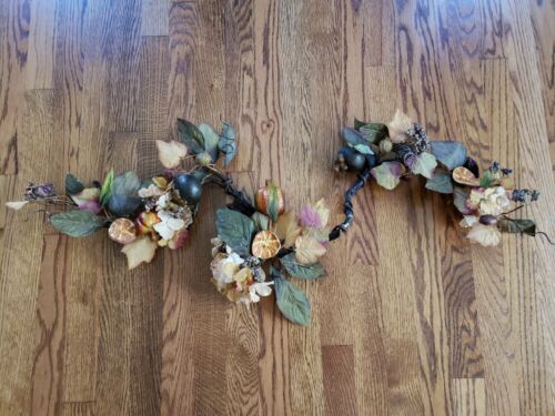 Herbst Blumen Tisch Herzstück 36 cm lang Seidenblätter mit Obst und Gemüse