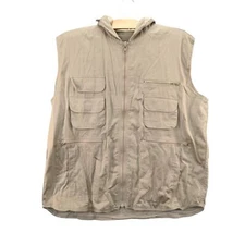 Mens Tru-Spec Enhanced Ranger Full Zip Vest Size XL Zip Pockets Tan