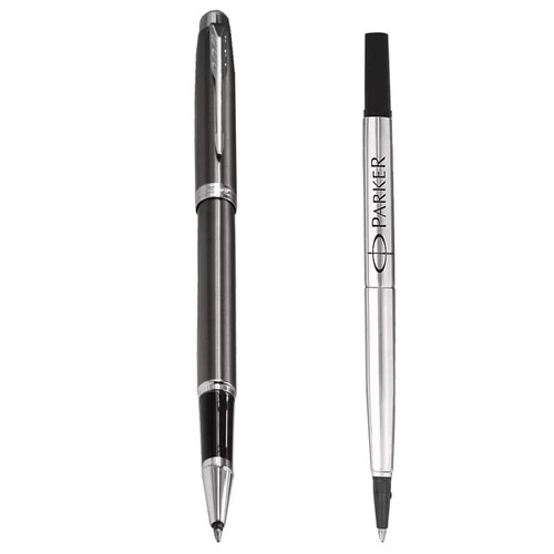 Bolígrafo gris Perfect Parker serie IM plumín fino tinta negra recarga sin caja - Imagen 5 de 6