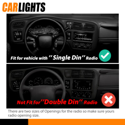 Single Din Dash Trim Bezel Cover Fit For 98-04 03 Chevy Blazer