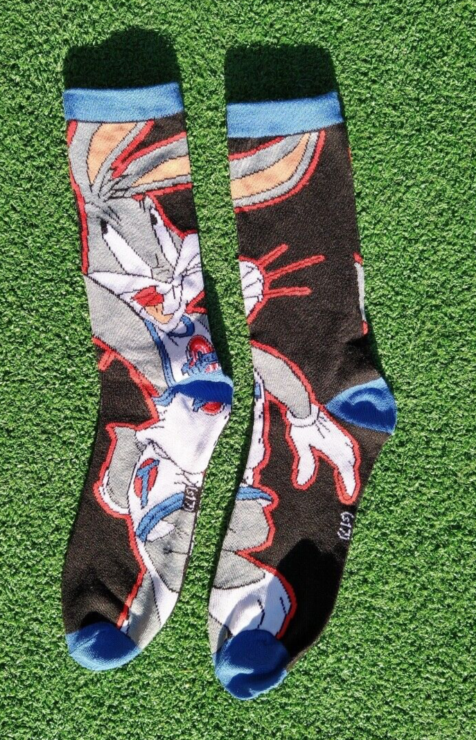Warner Bros Toon Squad Bugs Bunny Retro Cartoon Graphic Crew Socks for Adults
