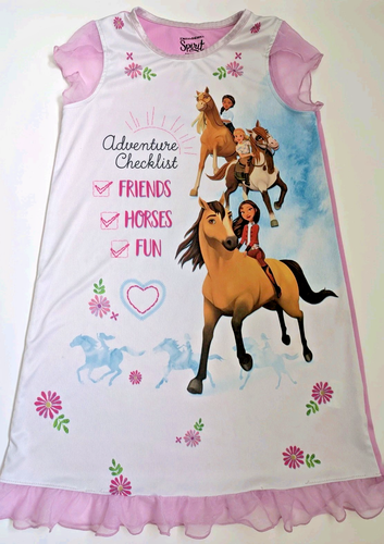 Spirit Riding Free Pajamas Nightgown Girl Size 7/8 Pink Summer Or Spring