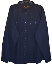 NWOT Berne Workwear Navy Blue Cotton Blend Torque Ripstop Shirt Size 5XL Tall