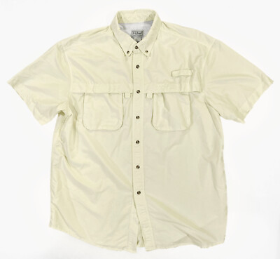 L.L. Bean Quick Dry Nylon Poly Blend Vented Mesh Back Fishing Shirt Men's Large