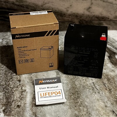 Nermak 12V 16Ah Lithium LiFePO4 Deep Cycle Battery, 2000+ Cycles