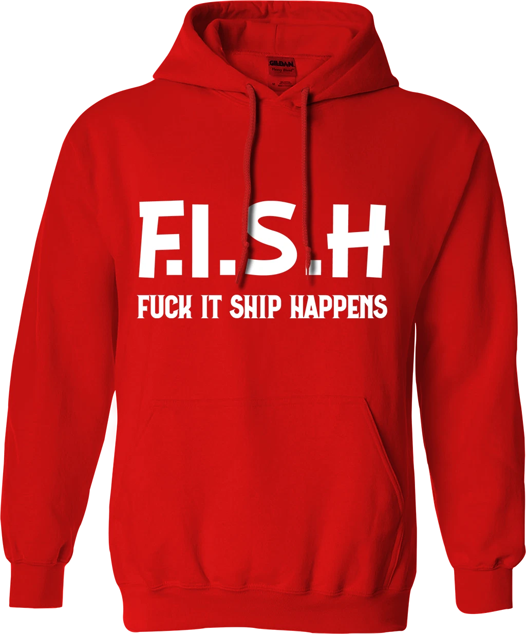 RHUDE FELPA CON CAPPUCCIO FISH SHIP HAPPENS Divertente Scherzo Rude Parodia Commedia Sarcastica Novità Regali